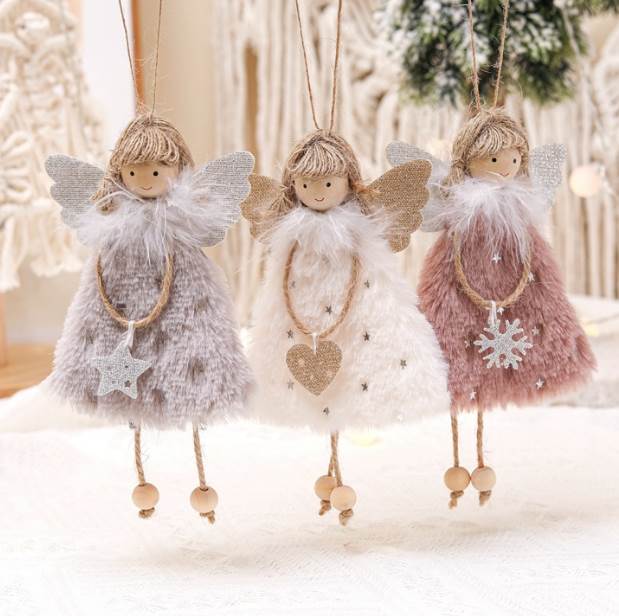 Christmas Angel Doll Pendant Xmas Tree Hanging Plush Decor