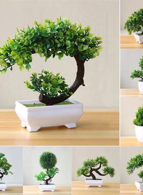 Artificial Plants Potted Bonsai Green Small Tree Plants Fake