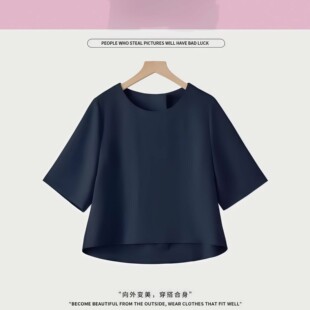 2026新款独特别致小衫天丝棉短款宽松衬衣显瘦百搭高级衬衫女上衣