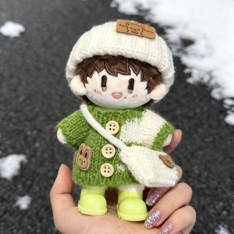 15cm周可可娃衣棉花娃娃衣服替换装深深属性可爱超萌绿色钩织毛衣