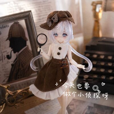 新款bjd八分娃衣12分ob11原创手工娃衣米甜3尺素衣服焦糖小侦探
