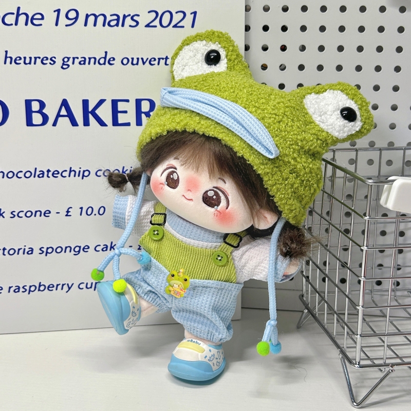 20cm无属性娃衣服棉花娃娃女娃公仔玩偶替换装青蛙头套秋冬季新款