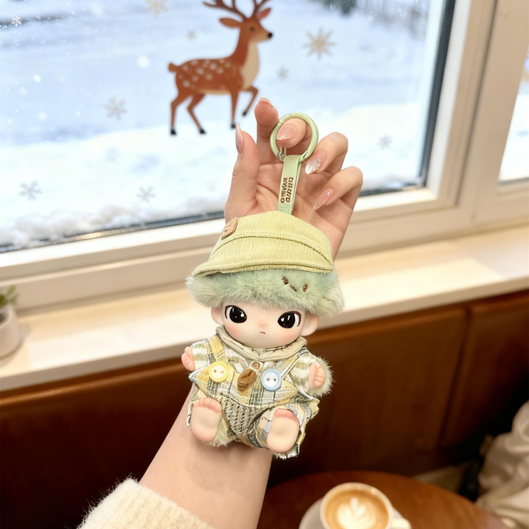 DIMOO娃衣DIMOO新品新生日记娃衣潮玩搪胶公仔衣服替换装绿色格纹