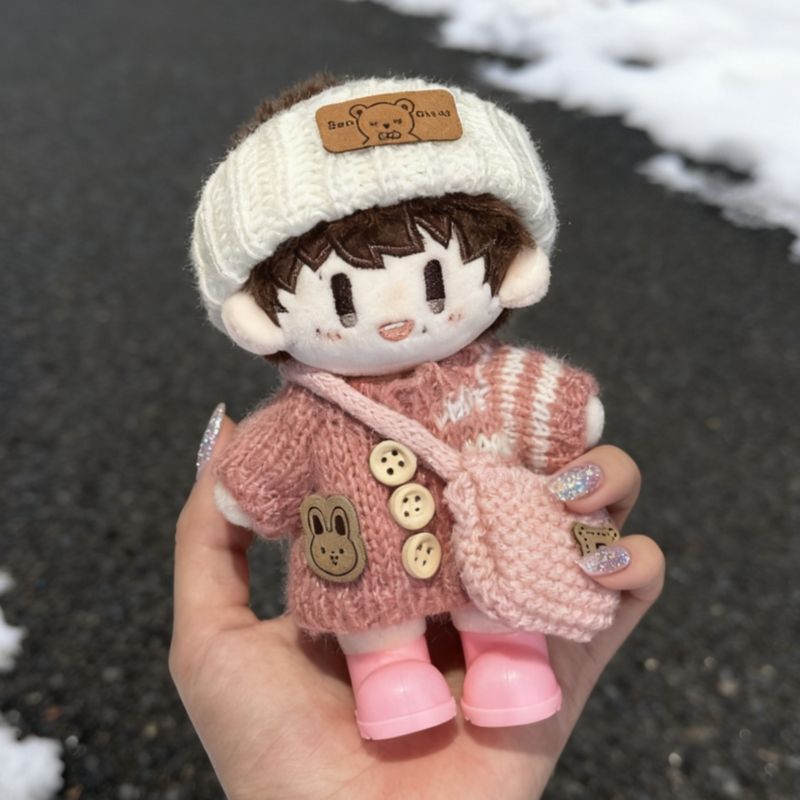 15cm周可可娃衣棉花娃娃衣服替换装深深属性可爱超萌粉色钩织毛衣