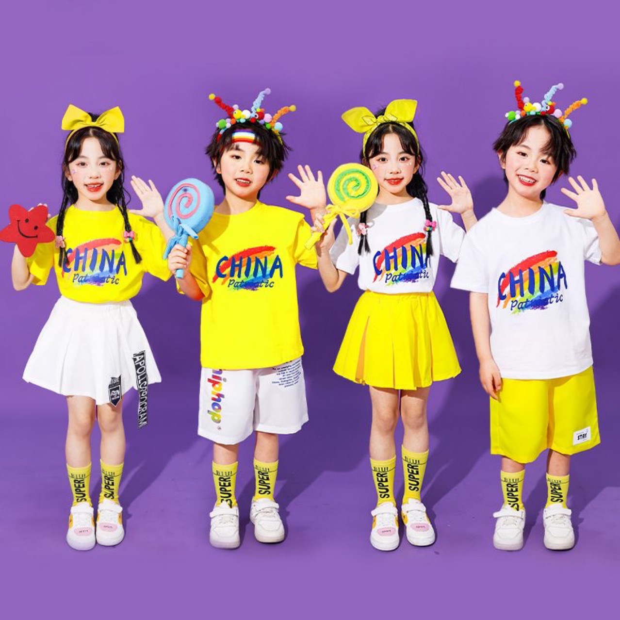 儿童啦啦队演出服装小学生运动会开幕式班服幼儿园服街舞表演潮服