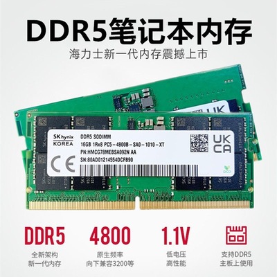 海力士HYNIX 16G 32G DDR5 5600mhz 4800 笔记本内存条 双通道64G