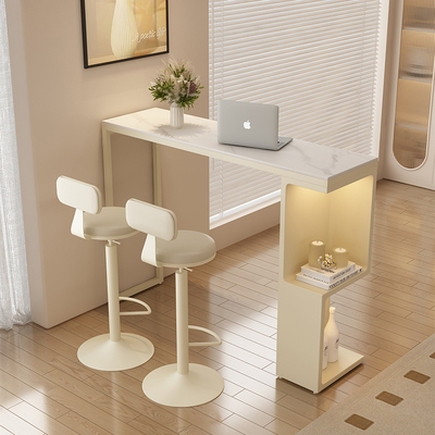 吧台桌家用简约岩板高脚桌长条桌客厅沙发阳台隔断迷你休闲小吧台