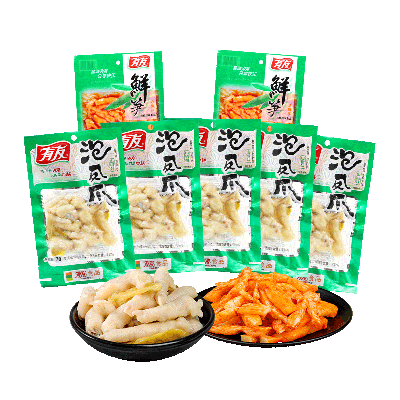 【大促囤货】有友泡椒凤爪鸡爪山鸡肉零食