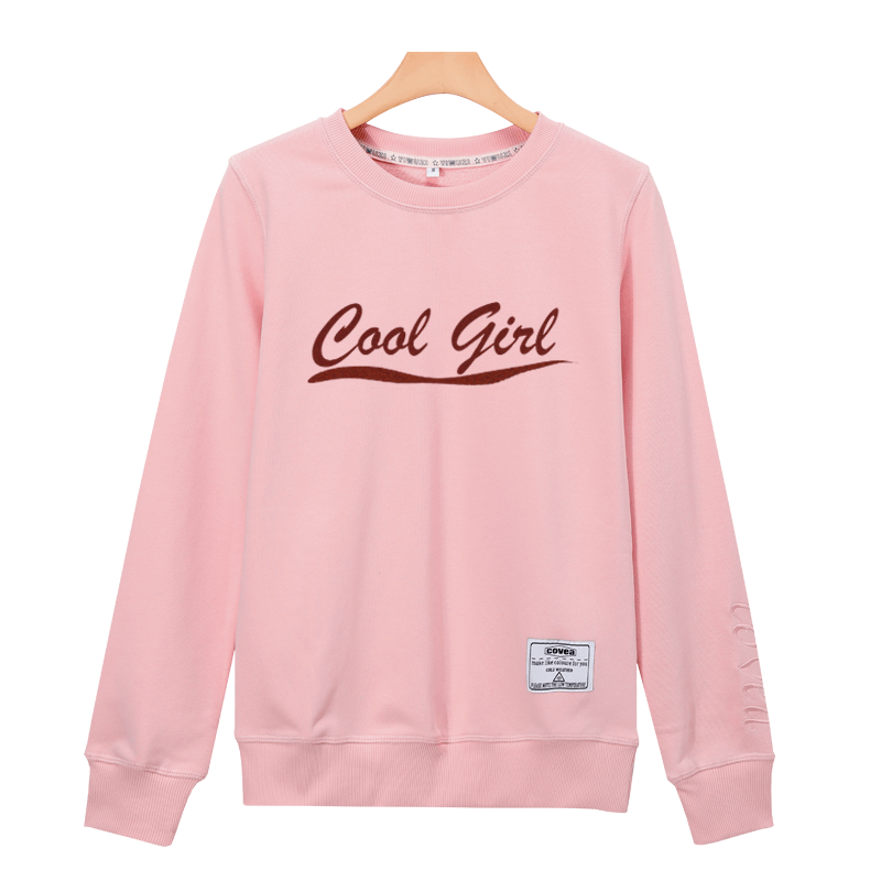 春秋薄款卫衣女2020新款圆领套头宽松超火cec长袖学生上衣定制潮