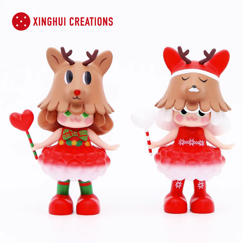 幸会潮玩 LOFI-狼妹圣诞限定吊卡狼妹鹿狼女孩公仔手办摆件礼物