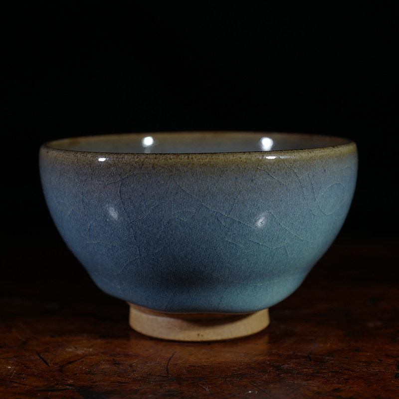 龙圣华苑 河南钧窑小神仙窑王铮仿古釉紫斑蓝釉钧瓷杯 名家主人杯