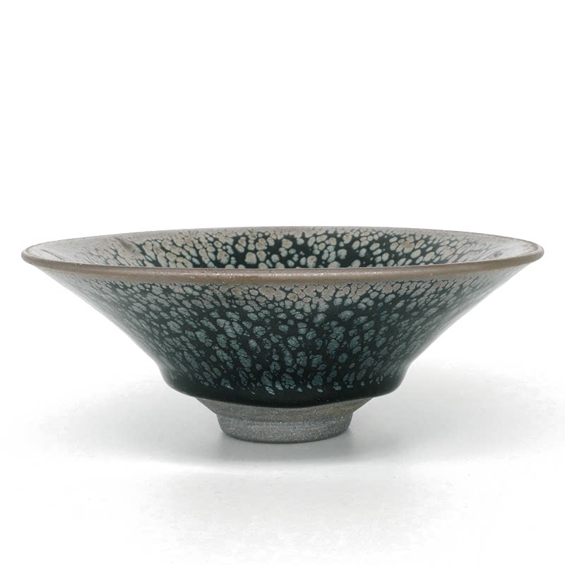龙圣华苑 李达鹧鸪斑建盏斗笠碗 国大师李达手工铁胎黑釉盏油滴盏