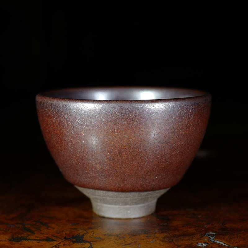 龙圣华苑 台湾刘钦莹早期老石桥原矿天目杯/台湾名家90年代主人杯