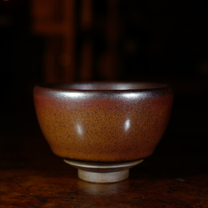 龙圣华苑 台湾名家刘钦莹90年代早期老石桥原矿天目杯建盏/主人杯