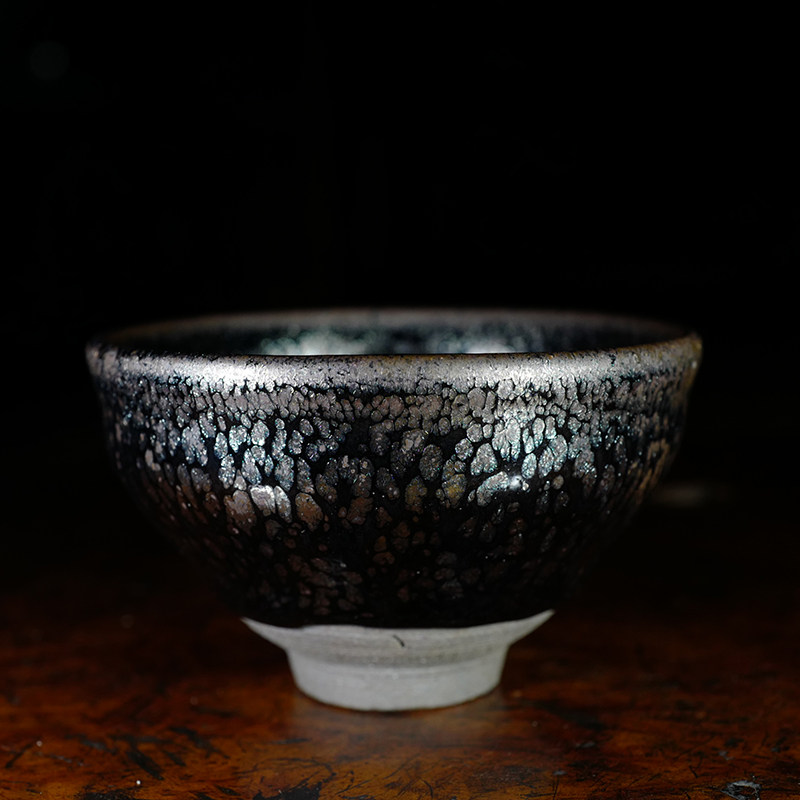 龙圣华苑 现代陶艺大师李达鹧鸪斑建盏/福建建阳黑釉油滴茶盏茶杯