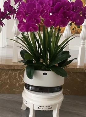 欧式白色实木花架客厅家用花台木质吊兰圆形落地盆景花盆鱼缸包邮