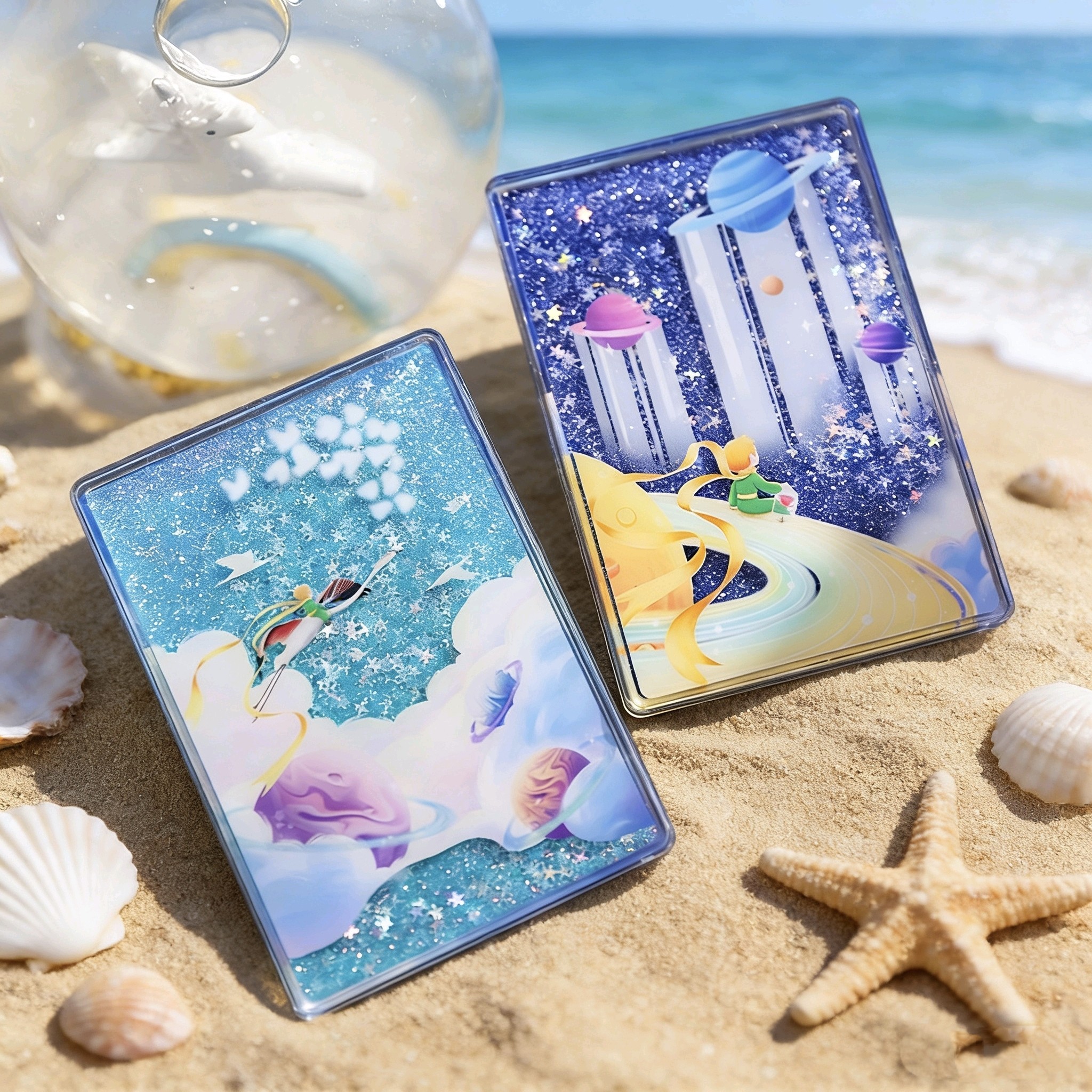 超治愈小王子AR流沙冰箱贴动态星空星球与狐狸玫瑰磁性创意礼物