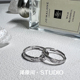 999足银情侣对戒一对小众款 ZESHUO 冰岛 高级感纯银戒指定制刻字
