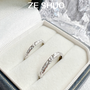 999纯银情侣对戒2023新款 高级感足银戒指一对刻字 情书 ZESHUIO