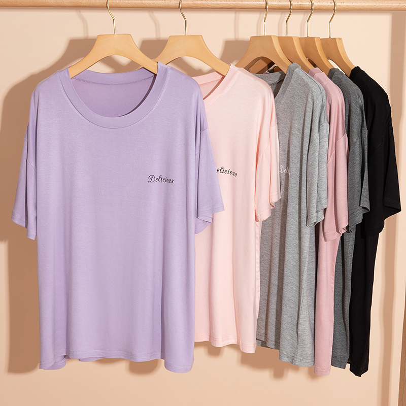 莫代尔睡衣女上衣单件薄款休闲夏季女士短袖家居服大码春秋款套装在类目 女士内衣/男士内衣/家居服, 睡衣上装中 - 来自Buy2taobao.com提供专业的淘宝代购服务