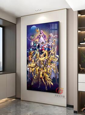 黄金圣斗士星矢全家福玄关装饰画沙加紫龙动漫挂画卧室宿舍海报