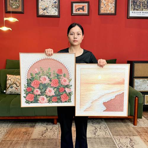 花卉海浪饭厅客厅装饰画