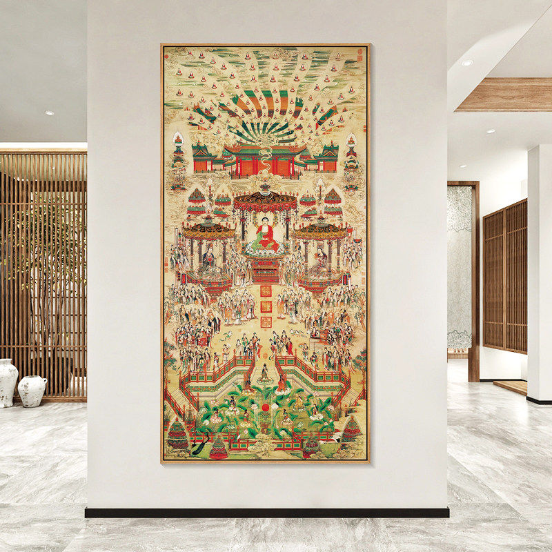 全堂佛像挂画千手观音菩萨画像新中式客厅装饰画禅意茶室老人房画