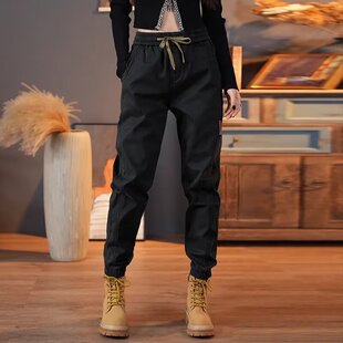 潮流工装裤女生2024春秋新款透气宽松哈伦束脚裤男女同款休闲裤潮