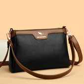 品牌袋鼠女包2025新款 妈妈包大容量单肩斜挎包中老年包包女真皮包