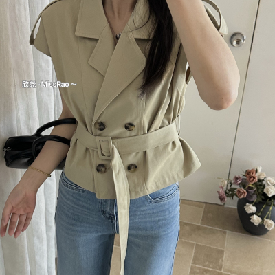 Miss Rao欣尧AOT-小女人短袖风衣轻松拿捏气质风衣(配腰绳)62166