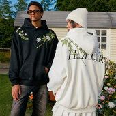 新中式 HACR harshandcruel 花卉花环刺绣文字HACR廓形连帽卫衣