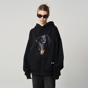 HACR丨harshandcruel街头嘻哈罗威纳狗头宽松休闲卫衣帽衫外套