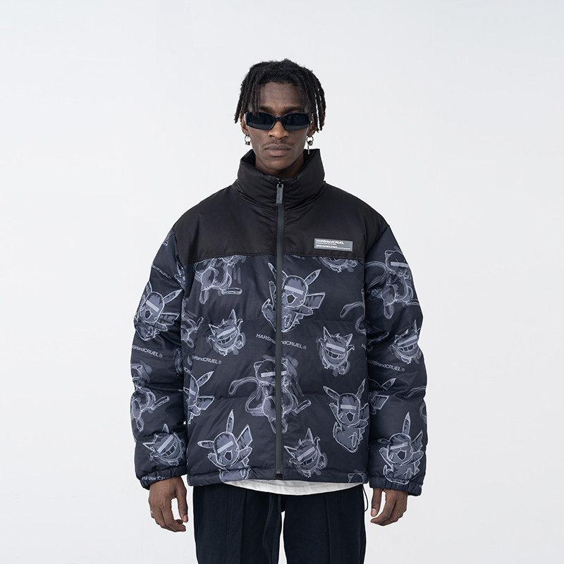 harshandcruel手绘印花羽绒棉服