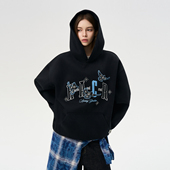 HACR小香风贴布珠片绣连帽卫衣 美式 复古宽松休闲连帽上衣