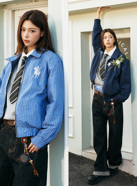 HACR丨harshandcruel老钱风两面穿条纹高智感立体刺绣复古夹克