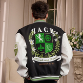 HACR harshandcruel复古学院花环盾牌徽章刺绣情侣宽松棒球服