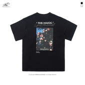 宽松短袖 HACR T恤 cruel 复古街头摄影纯棉针织短袖 harsh and