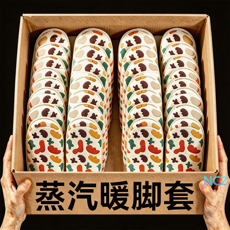穿戴式蒸汽发热暖脚套防滑加长