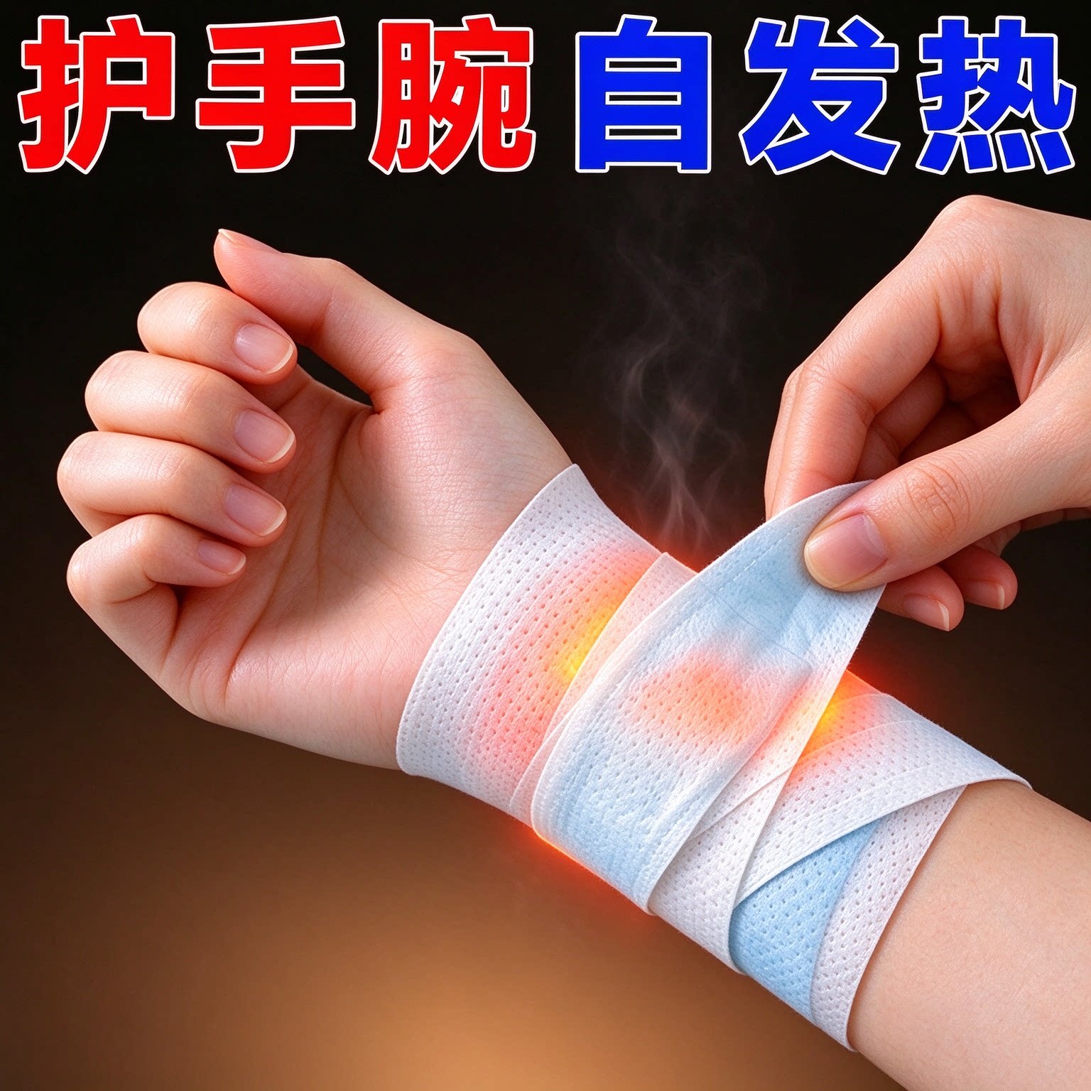 暖手蒸汽手腕带腕带草本养护护腕热敷护手便携缓解腱鞘蒸汽发热贴