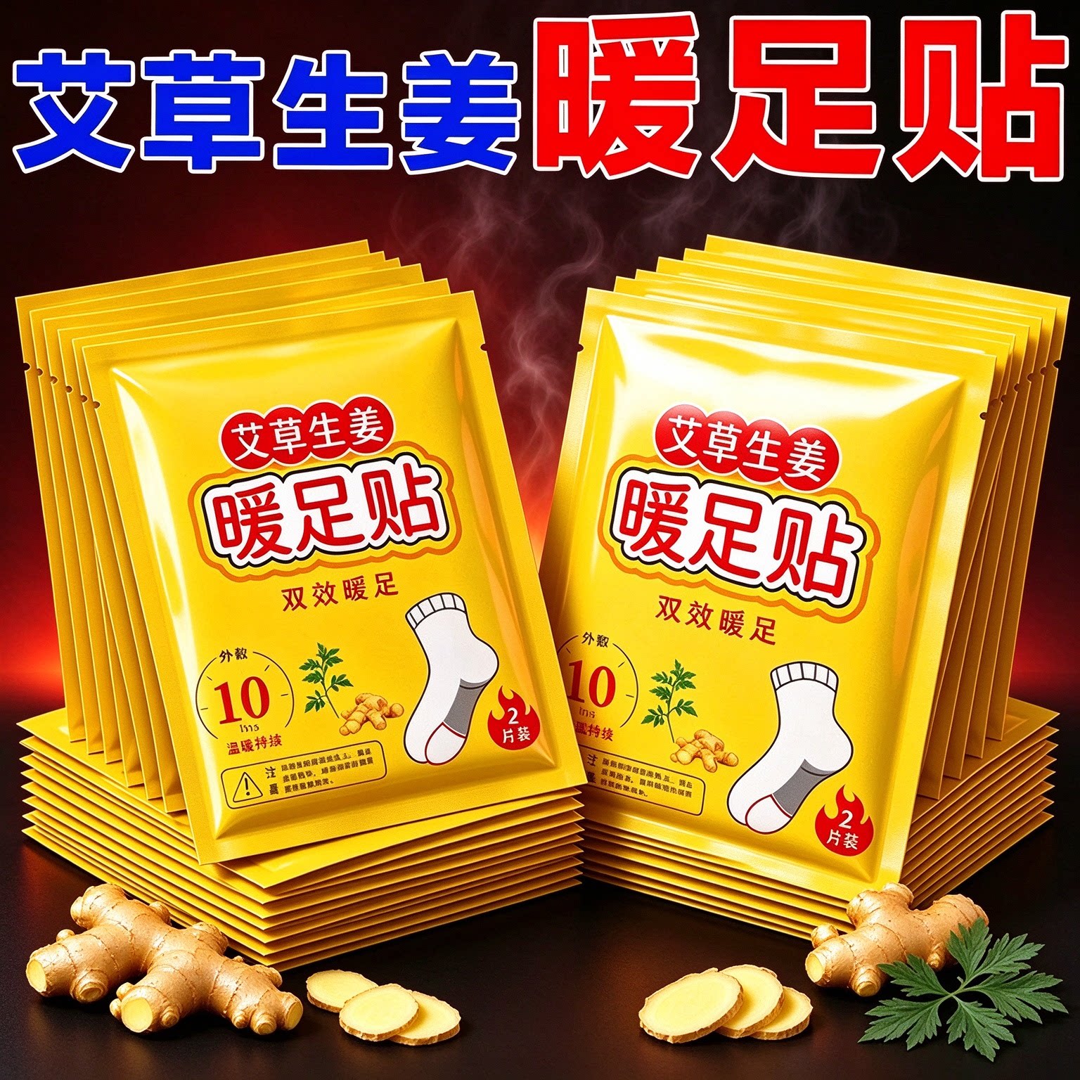 【艾草暖足贴】新款正品暖足贴脚底脚部保暖自发热足贴发热鞋垫