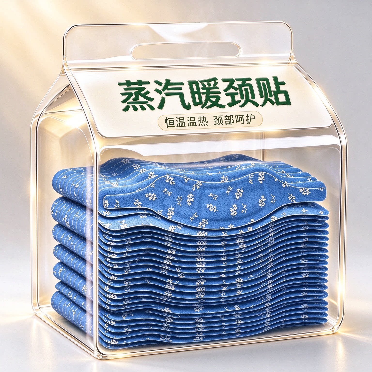 艾草蒸汽热敷暖颈贴自发热温灸舒缓颈椎护肩颈部艾灸贴护颈神器