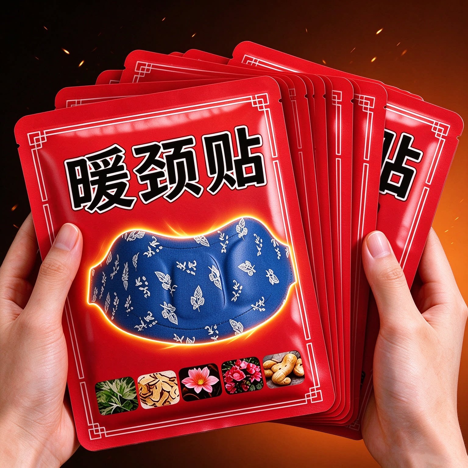 艾草精油热敷贴暖颈贴蒸汽自发热护颈贴护颈脖套肩颈保暖舒缓肩颈