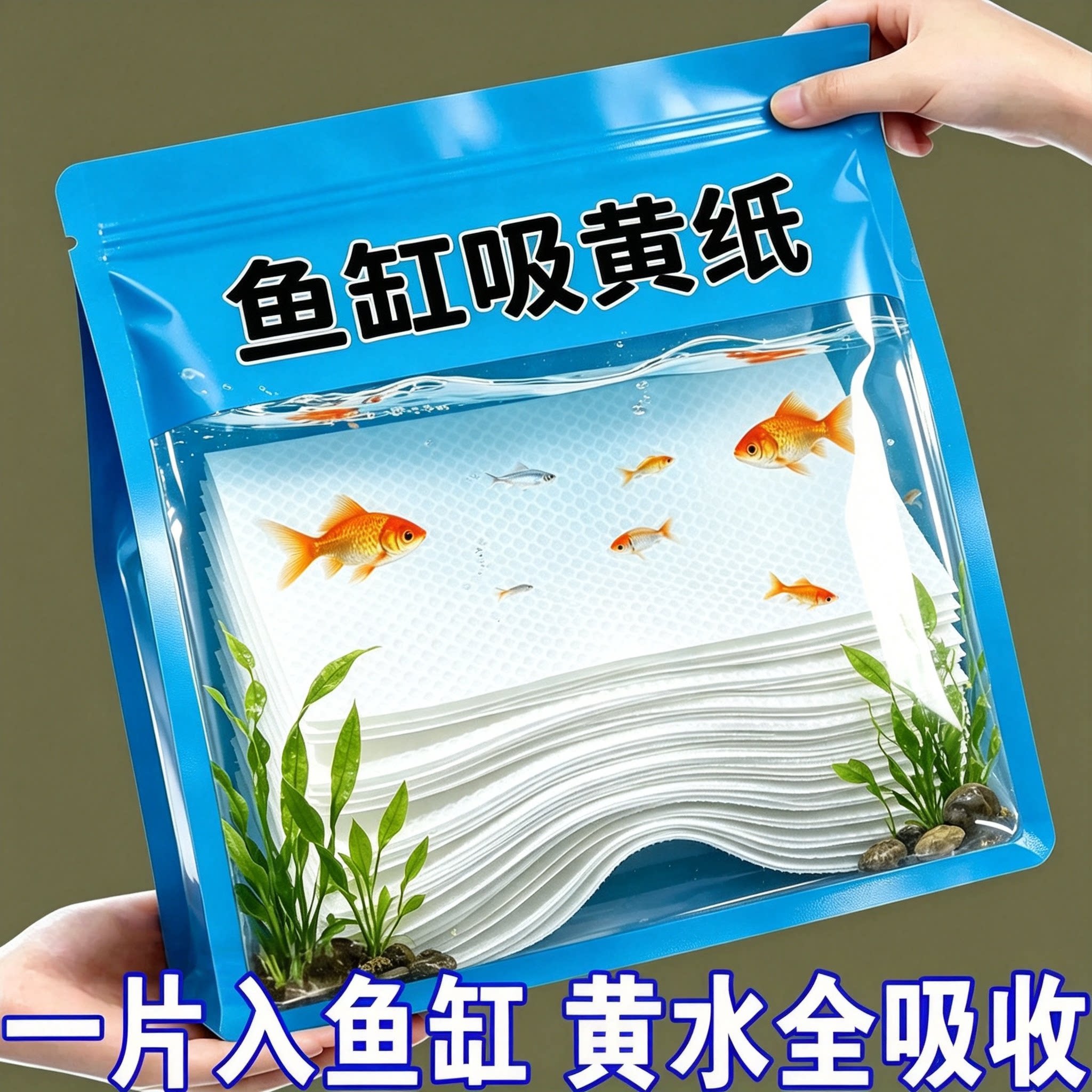 【不影响水质】鱼缸过滤槽吸黄纸