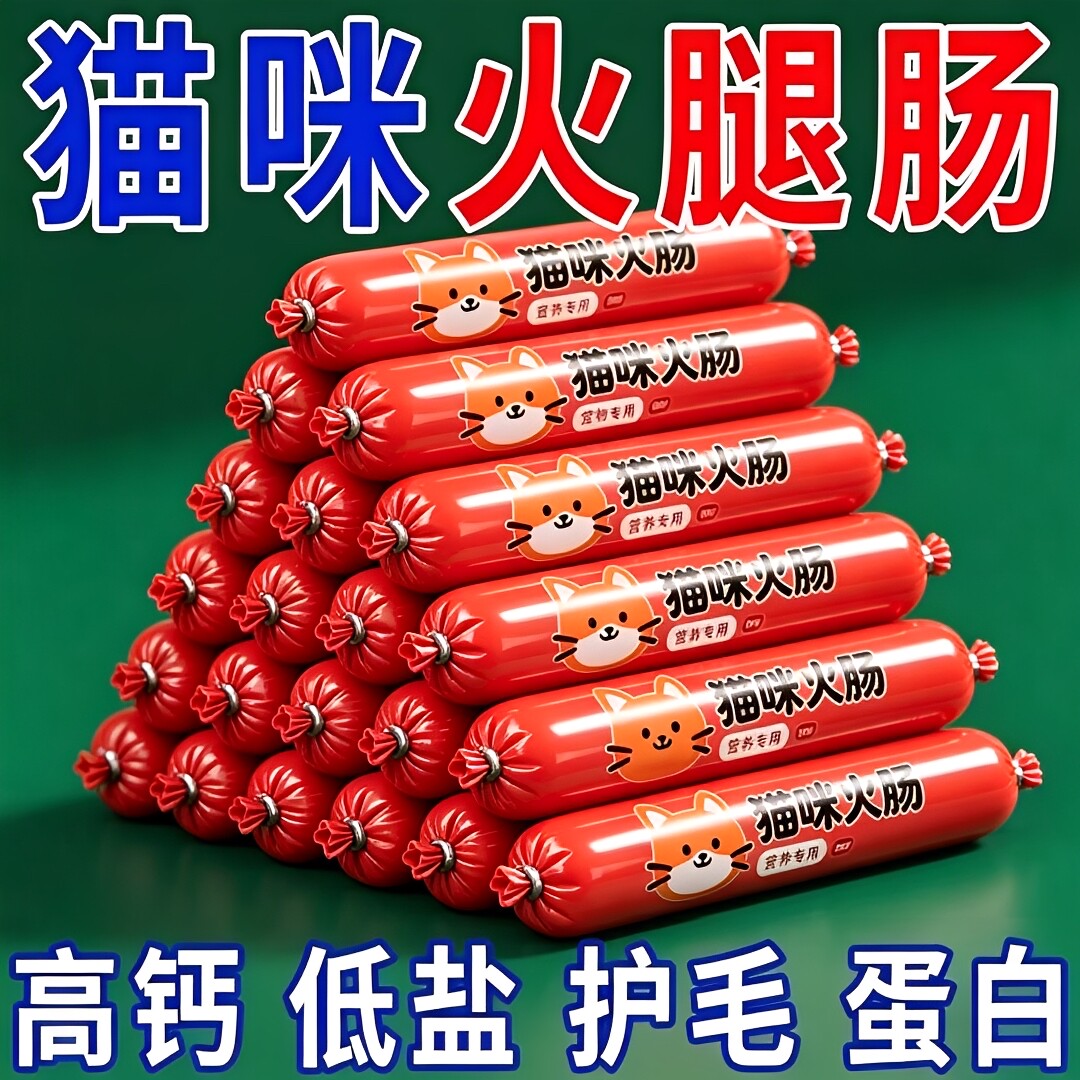 猫咪零食猫专用火腿肠宠物香肠肉肠成猫幼猫增肥低盐高钙奖励猫粮