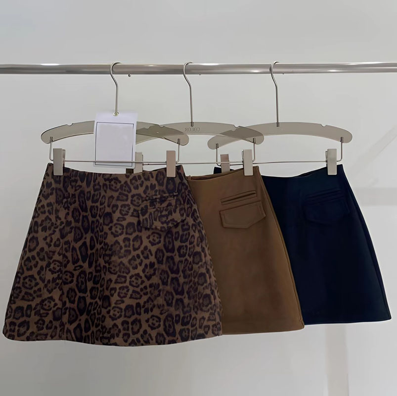 美式复古豹纹短裙2025秋冬