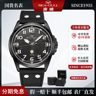 正品海鸥表男士手表简约大表盘防水夜光全自动机械表男款男表6107