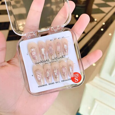 Elegant Big Crystal Handcrafted Press On Nails Set