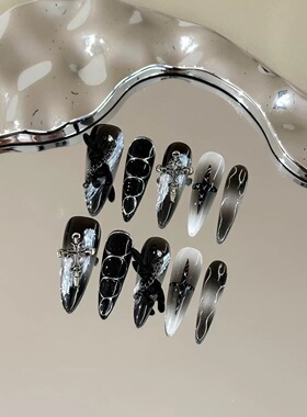 Gothic Cross Bunny Charms Handmade Press On Nails