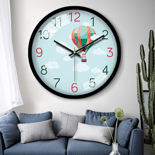 电波静音钟表挂钟客厅卧室创意卡通时钟现代简约石英钟挂表免打孔