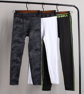 紧身裤男童运动跑步健身训练速干压缩高弹篮球打底九分裤加绒裤c7